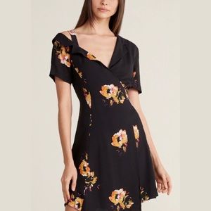 ALC lucia silk dress black florals